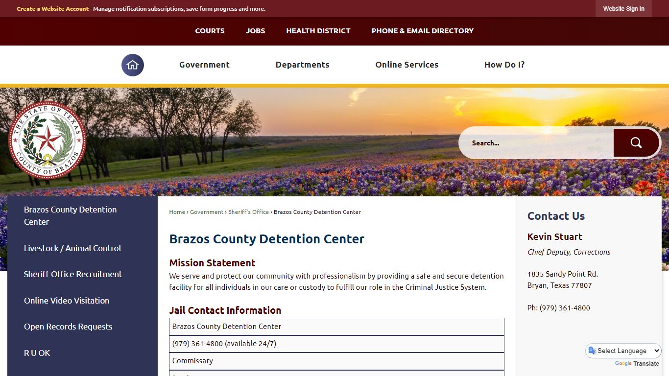 Brazos County Detention Center | Brazos County, TX - Official Website